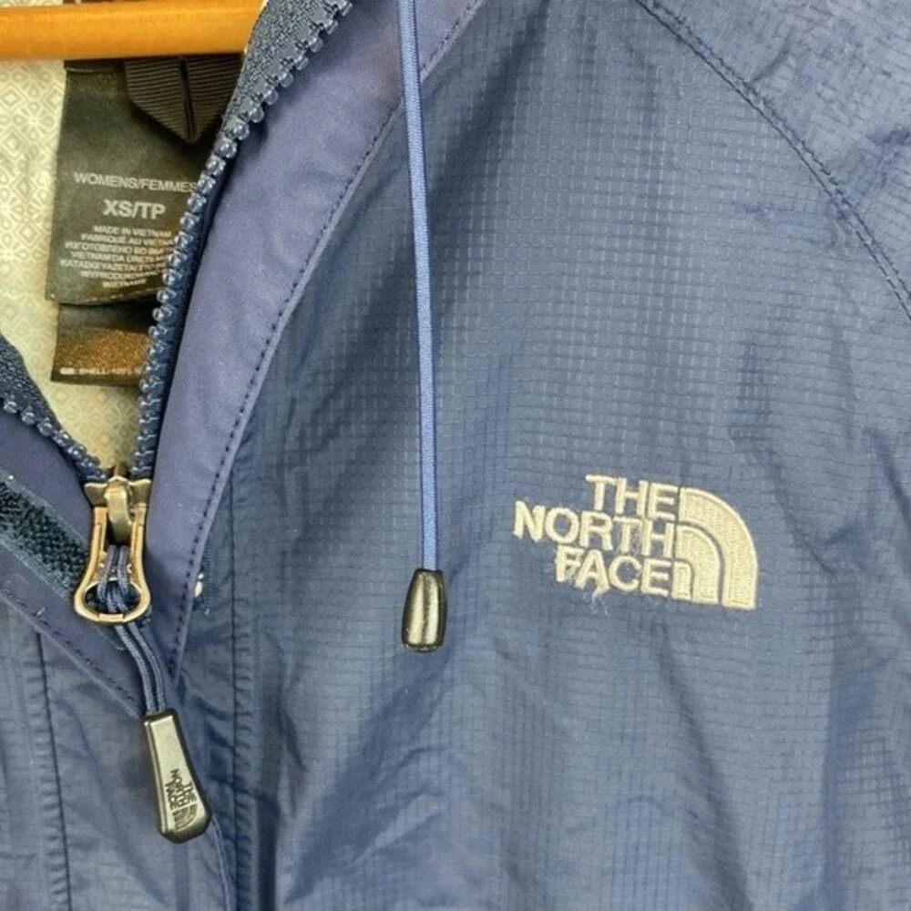 The North Face Blue Zip Up Hooded HyVent Long Sleeve Windbreaker Jacket XS